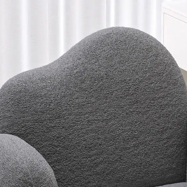Contemporary Scandinavian Cloud Design Lambswool Vanity Stool Backrest Armrest For Bedroom - Image 6