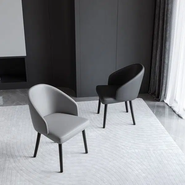 Contemporary Nordic Trapezoid Cushion Saddle Leather Ash Wood Dining Chair Backrest For Dining Room - Image 10