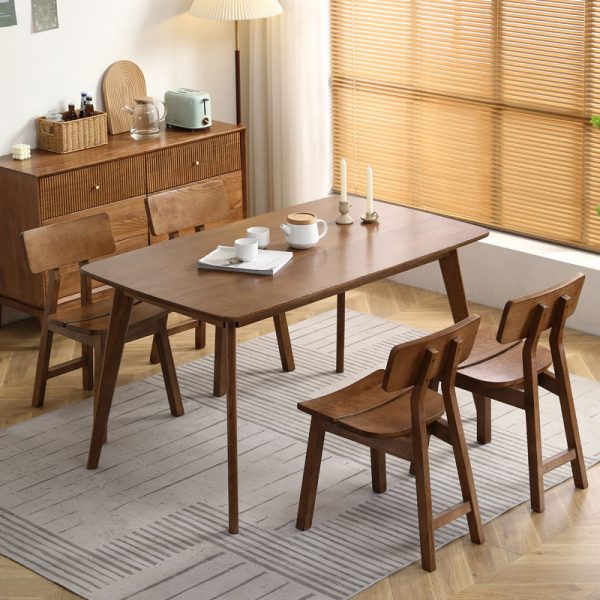 Contemporary Nordic Ash Wood Square Rectangular Dining Chair Backrest For Dining Room - Image 7