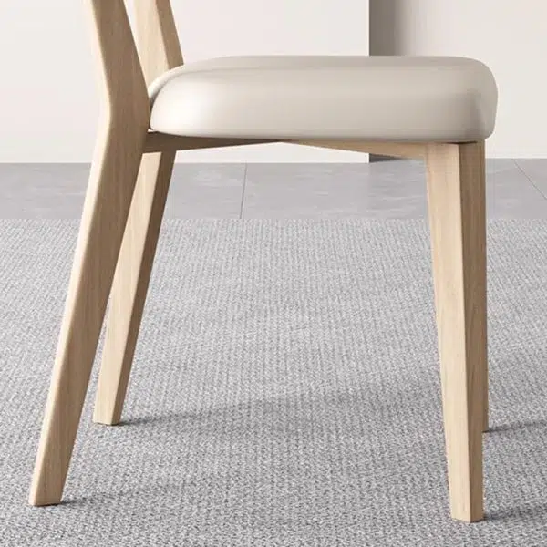 Contemporary Nordic Square Leather Solid Wood Frame Dining Chair Backrest For Dining Room - Image 6