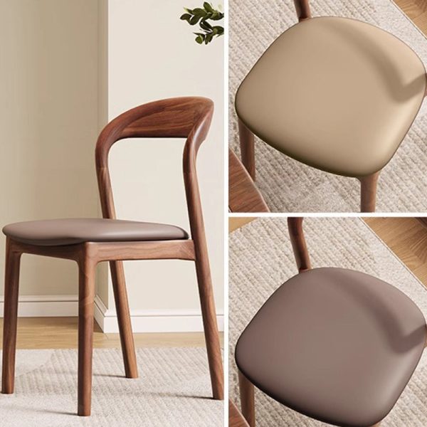 Contemporary Scandinavian Curved Back Ash Wood Sponge Dining Chair Backrest For Dining Room - Image 10