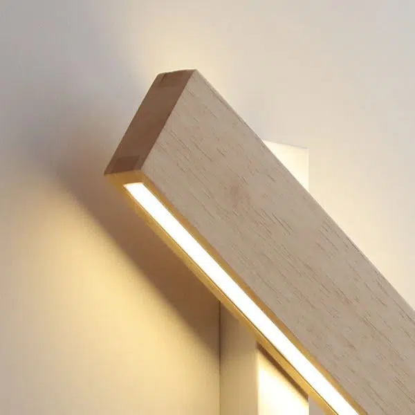 Japanese Minimalist Log Rectangular Flat Rotatable LED Wall Sconce Lamp - Image 14