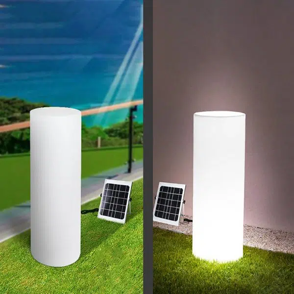 Modern Minimalist Solar Waterproof Cylinder PE LED Outdoor Ground Plug Light For Garden - Image 12