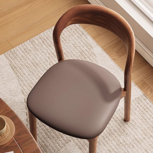 Contemporary Scandinavian Curved Back Ash Wood Sponge Dining Chair Backrest For Dining Room - Image 5