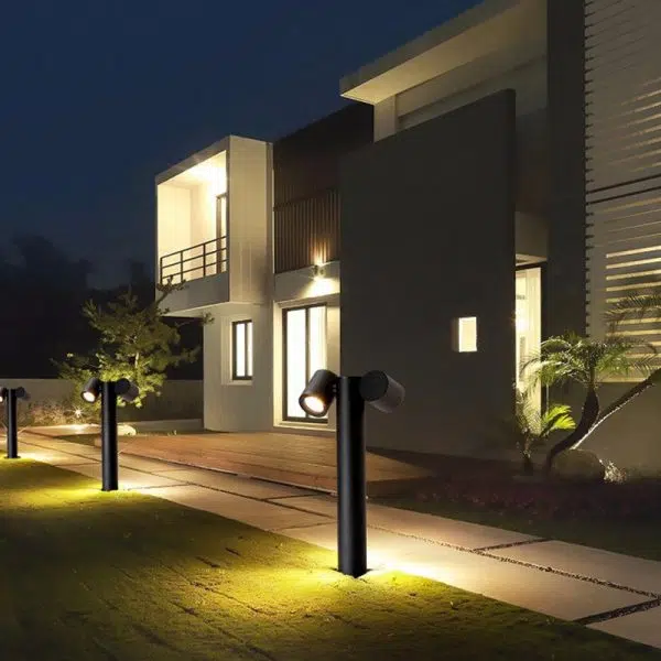 Modern Minimalist Rotatable Cylinder Round Tempered Glass Aluminum LED Outdoor Ground Light For Garden - Image 3