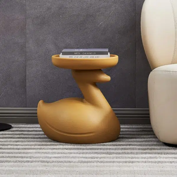 Contemporary Creative Plastic Tray Top Swan Shape Base End Table For Living Room - Image 10