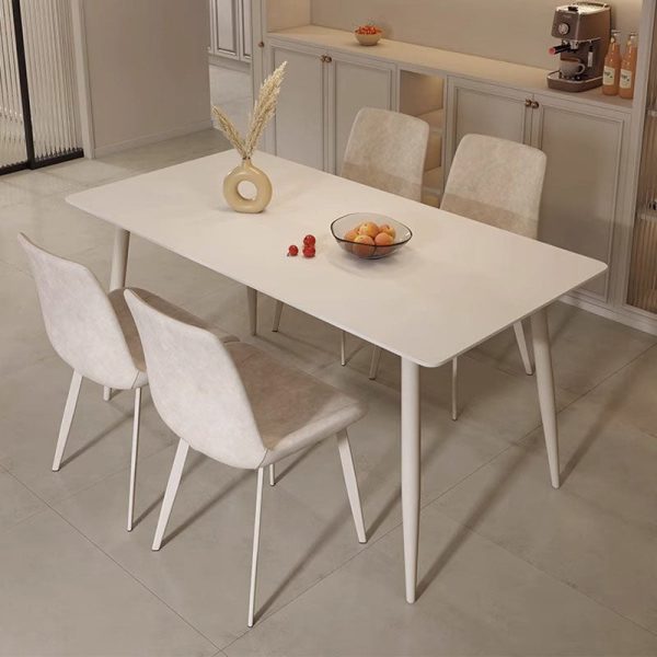 Contemporary Scandinavian Leather Carbon Steel Sponge Square Curved Dinining Chair Backrest For Dining Room - Image 4