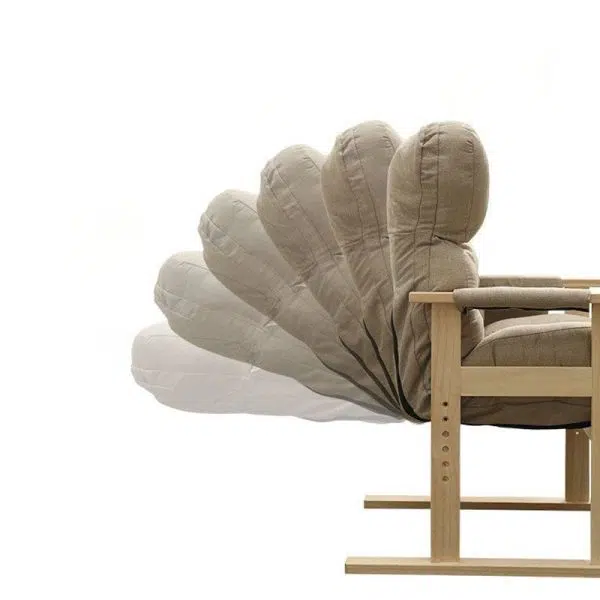 Modern Simplicity Fabric Upholstered Wood Frame Accent Chair Adjustable Backrest Armrest For Home Office - Image 10