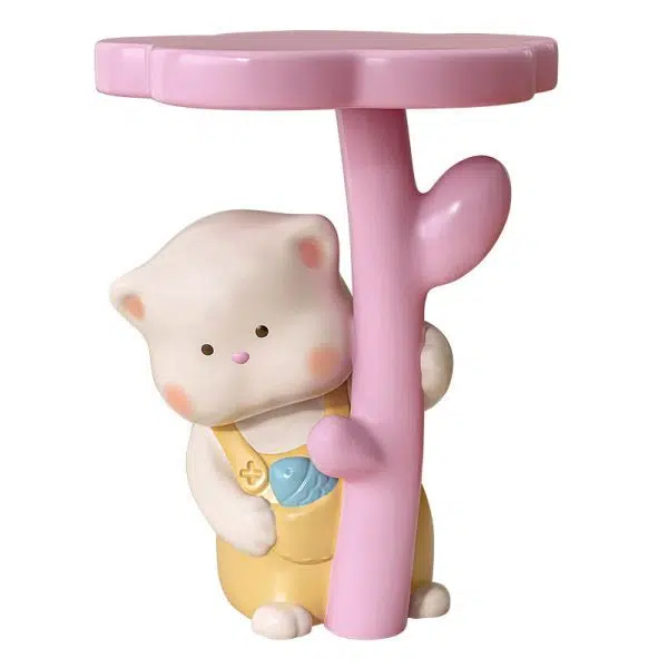 Contemporary Creative Kids Cat Flower Resin End Table 1-Tray For Bedroom - Image 13