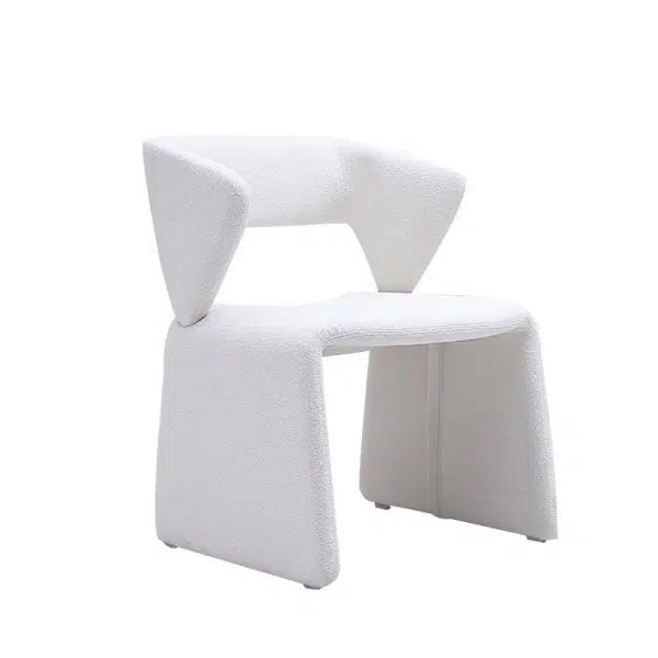 Contemporary Creative Triangle Rectangle Velvet Wood Dining Chair Backrest Armless For Dining Room - Image 18