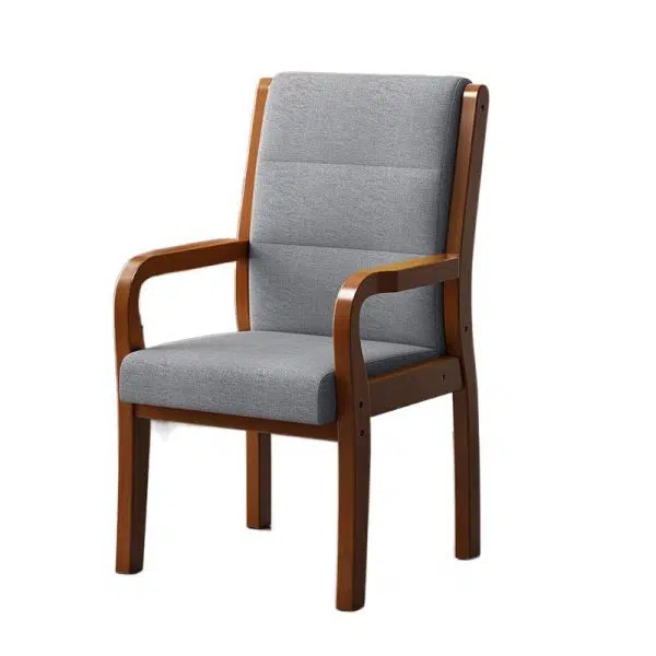 Modern Luxury Rectangular Wood Fabric Leather Chair Backrest Armrest For Living Room - Image 14