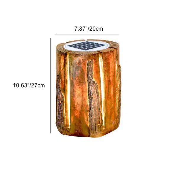Modern Art Deco Waterproof Solar Iron Resin Tree Stump LED Landscape Lighting Outdoor Lighting For Garden - Image 3