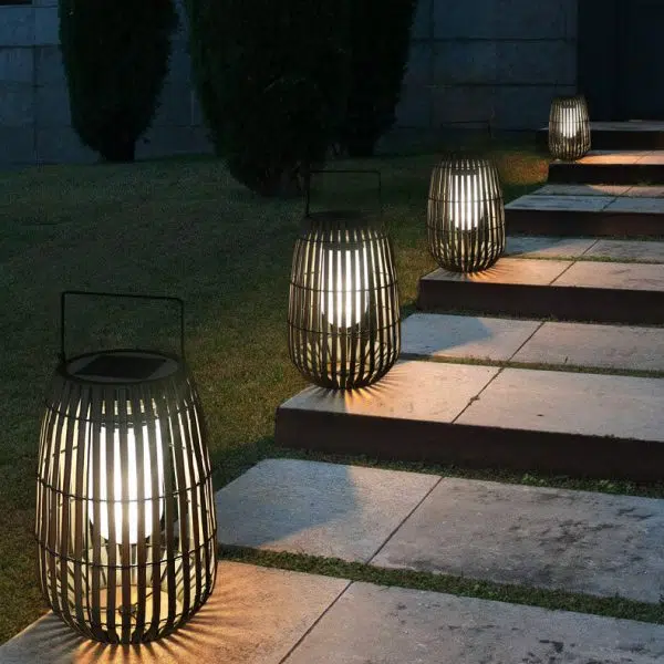Modern Rustic Rattan Weaving Portable Outdoor Waterproof Solar LED Lawn Landscape Light - Image 20