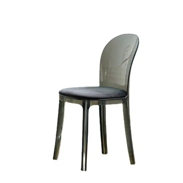 Contemporary Scandinavian Curved Plastic Fabric Chair Backrest Armless For Living Room - Image 17
