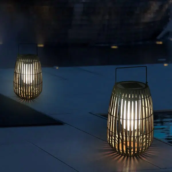 Modern Rustic Rattan Weaving Portable Outdoor Waterproof Solar LED Lawn Landscape Light - Image 10