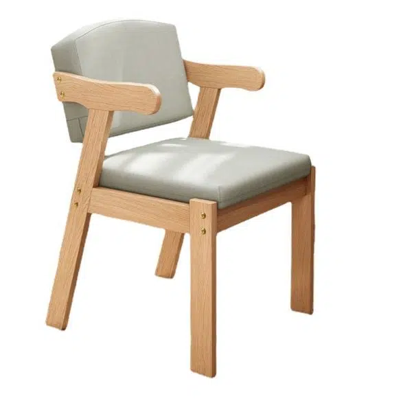 Contemporary Nordic Square Wood Fabric Chair Backrest Armrest For Living Room - Image 11