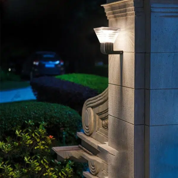 Modern Square Black Aluminum Plastic Solar LED Outdoor Wall Light - Image 2