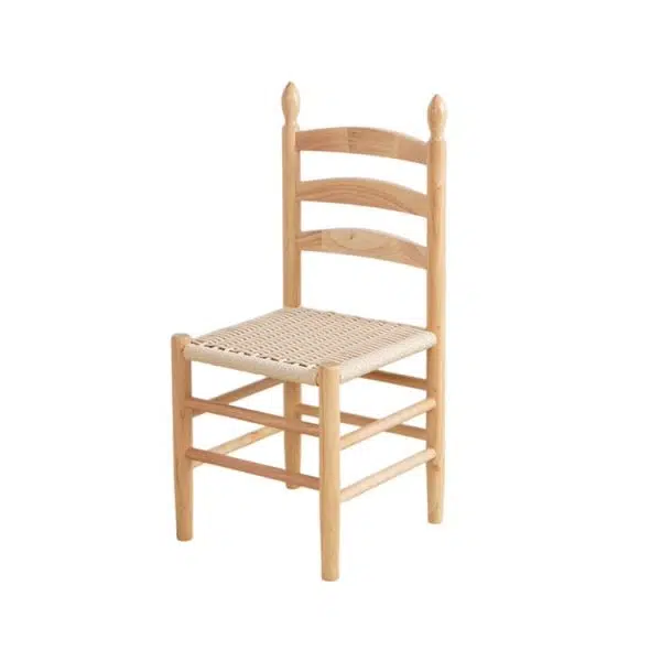 Contemporary Retro Square Braided Rope Solid Wood Dining Chair Ladder-back Footrest For Dining Room - Image 14
