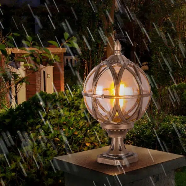 Traditional Colonial Globe Glass Aluminum 1-Light Outdoor Light For Garden - Image 12