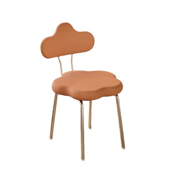 Contemporary Nordic Flower Shape Leather Metal Swivel Dining Chair Backrest For Living Room - Image 12