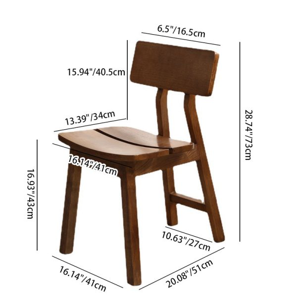 Contemporary Nordic Ash Wood Square Rectangular Dining Chair Backrest For Dining Room - Image 4