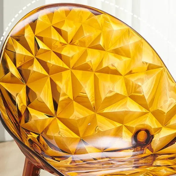 Contemporary Nordic Round Diamond Shape PC Dining Chair Backrest For Dining Room - Image 5