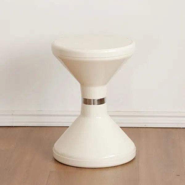 Contemporary Creative Round Plastic Vanity Stool Backless Armless For Living Room - Image 2