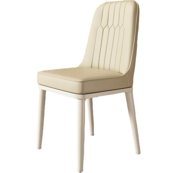 Contemporary Luxury Square PU Leather Upholstered Dining Chair Backrest For Dining Room - Image 20