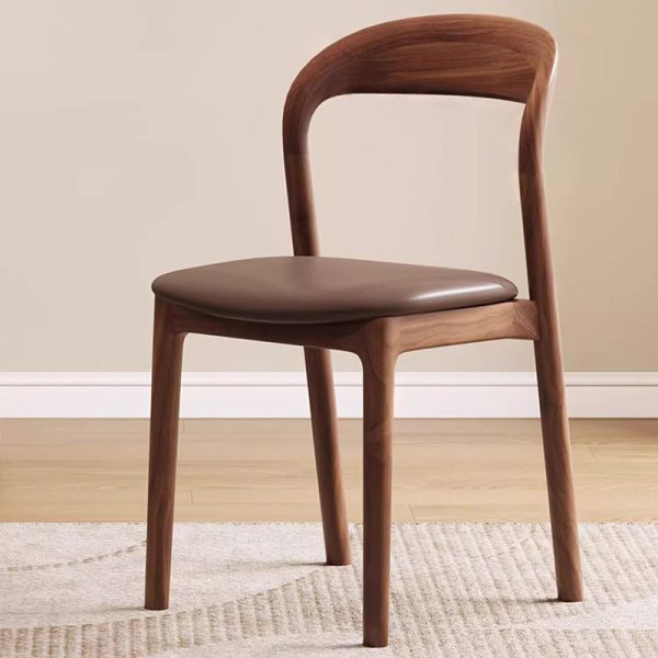 Contemporary Scandinavian Curved Back Ash Wood Sponge Dining Chair Backrest For Dining Room - Image 12