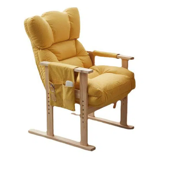 Modern Simplicity Fabric Upholstered Wood Frame Accent Chair Adjustable Backrest Armrest For Home Office - Image 22