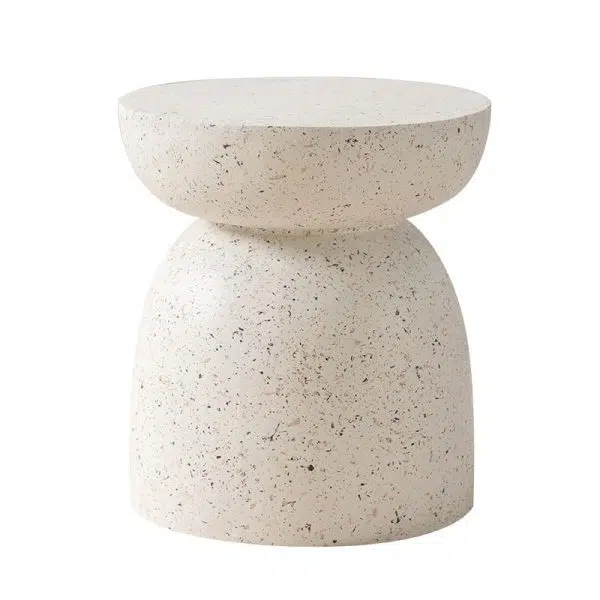 Contemporary Nordic Round Cylinder Magnesium Oxide End Table For Bedroom - Image 13