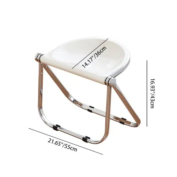 Contemporary Creative Oval Plastic Iron Chair Backless Armless For Living Room - Image 4