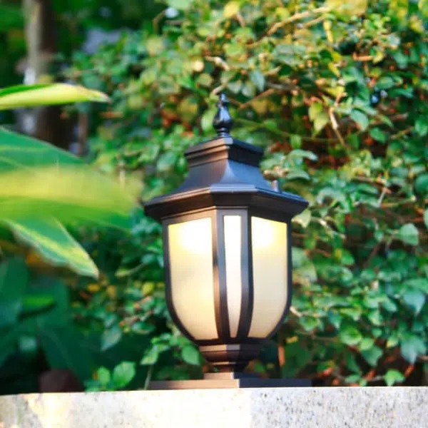 European Vintage Glass Aluminum Cage 1-Light Outdoor Waterproof Landscape Light - Image 5