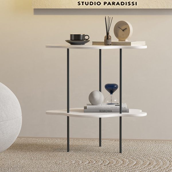 Contemporary Creative Clouds Density Board Carbon Steel End Table 2-Tier For Living Room - Image 3
