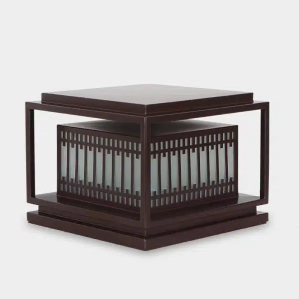 Traditional Chinese Square Stainless Steel Glass 1-Light Post Head Light For Garden - Image 22