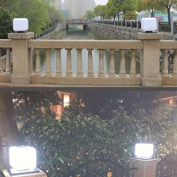 Modern Simple Solar Square Post Head Light LED Outdoor Waterproof Garden Landscape Light - Image 16