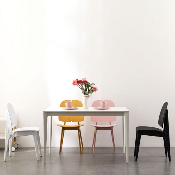 Contemporary Scandinavian Plastic Steel Metal Square Dining Chair Backrest For Dining Room - Image 13