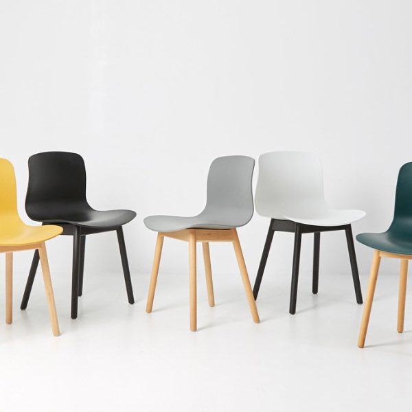 Contemporary Nordic Curved Square PP Wood Dining Chair Backrest For Dining Room - Image 8