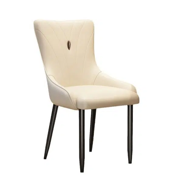 Contemporary Scandinavian Leather Carbon Steel Sponge Latex Square Dining Chair Backrest For Dining Room - Image 23