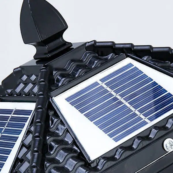 Traditional Chinese Solar Waterproof Aluminum Iron Glass Column LED Landscape Lighting Outdoor Light For Garden - Image 8