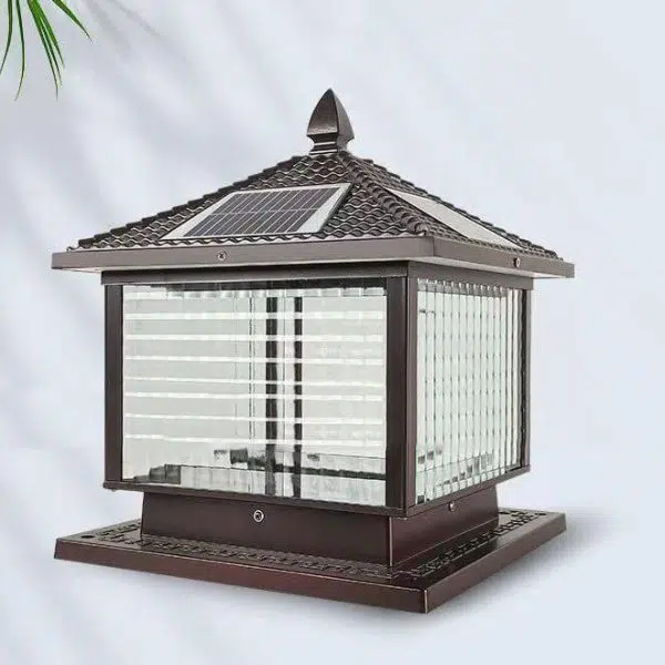 Modern Retro Square Die-Cast Aluminum Glass Solar Outdoor Garden Landscape Column Head Light - Image 13