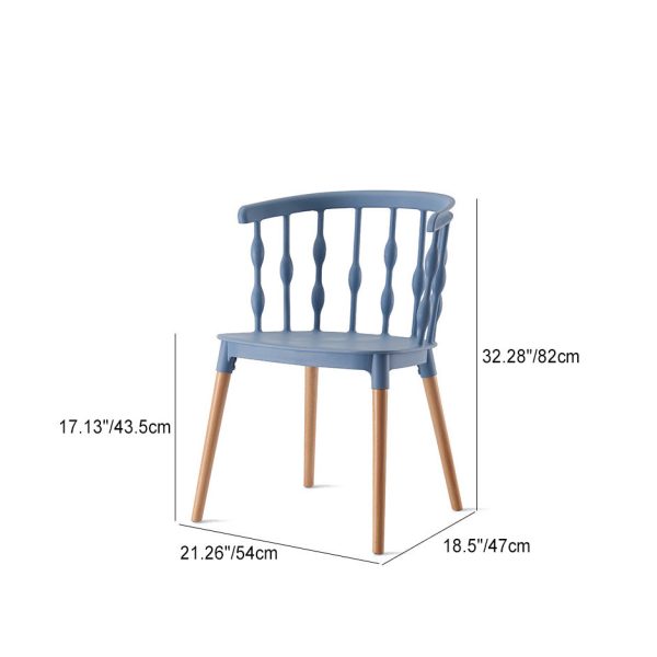 Contemporary Creative Square Vertical Strip PP Plastic Beechwood Dining Chair Backrest For Dining Room - Image 4