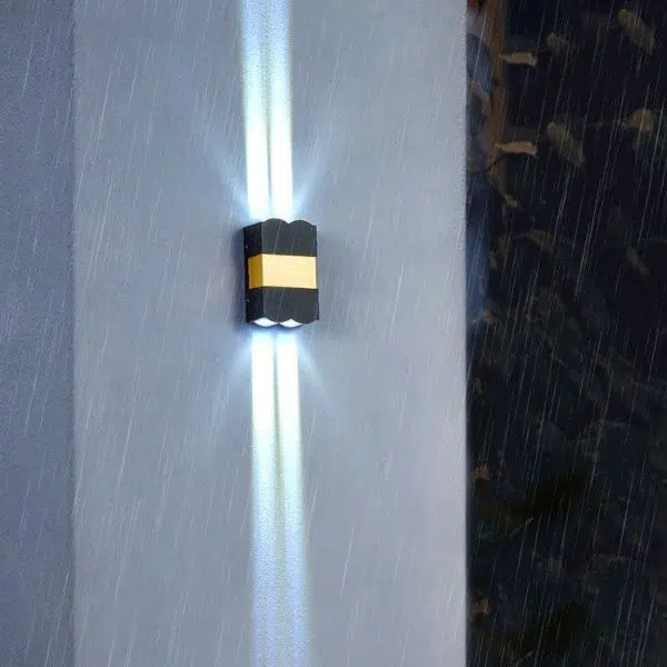 Modern Rectangular Aluminum Glass LED Spotlight Waterproof Outdoor Patio Wall Sconce Lamp - Image 6