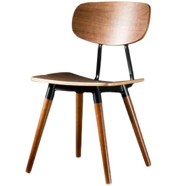 Contemporary Scandinavian Square Wood Iron Chair Backrest Armless For Living Room - Image 21