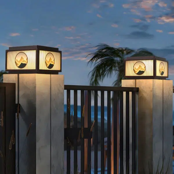 Modern Minimalist Solar Waterproof Square Aluminum Glass LED Post Head Light For Garden - Image 3