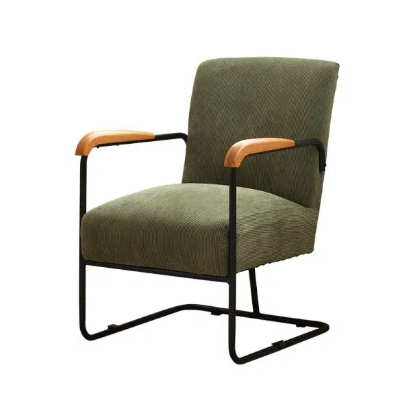 Contemporary Nordic Rectangular Iron Fabric Chair Backrest Armrest For Living Room - Image 19