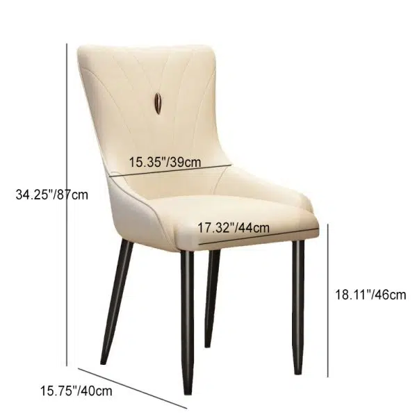 Contemporary Scandinavian Leather Carbon Steel Sponge Latex Square Dining Chair Backrest For Dining Room - Image 6