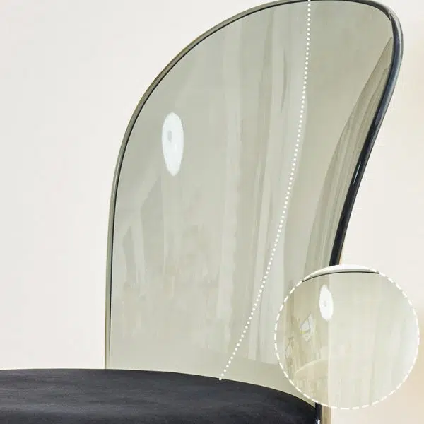 Contemporary Scandinavian Curved Plastic Fabric Chair Backrest Armless For Living Room - Image 7