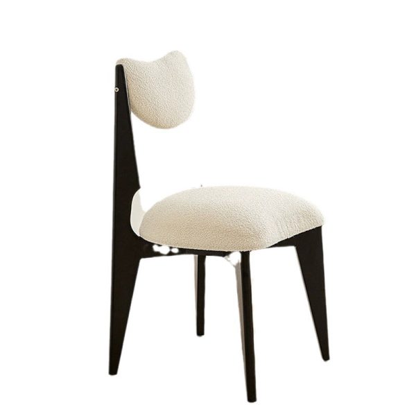 Contemporary Nordic Ash Wood Velvet Metal Sponge Square Crescent Dining Chair Backrest Armless For Dining Room - Image 19