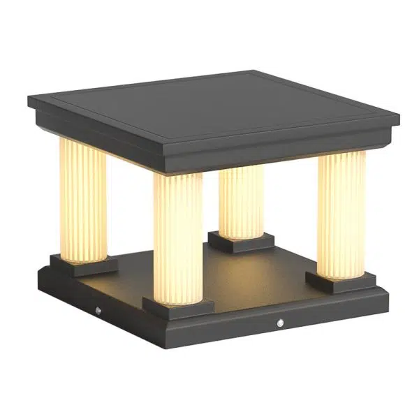 Contemporary Industrial Stainless Steel Square Column LED Waterproof Solar Post Lamp For Outdoor Patio - Image 10